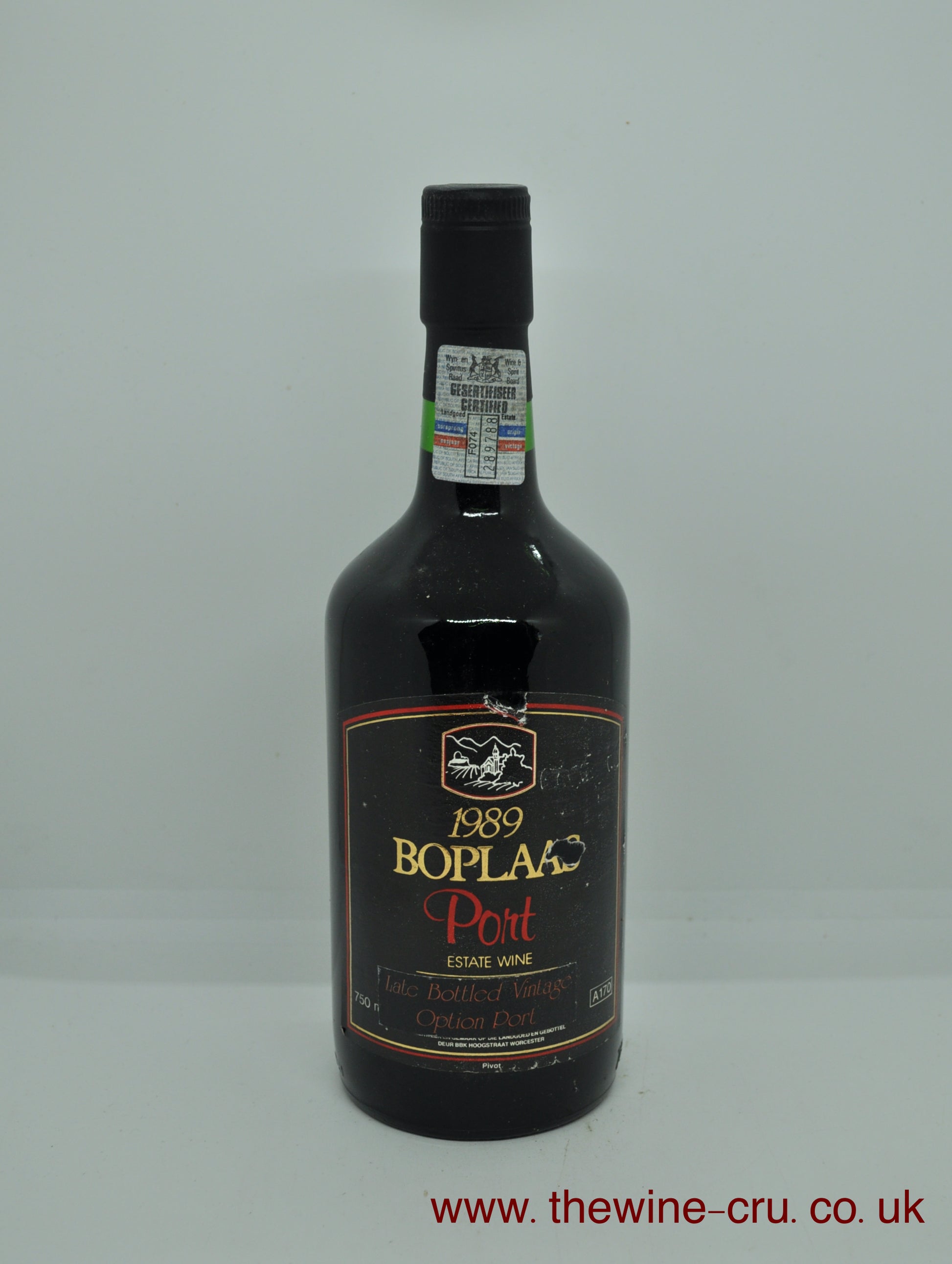 1989 vintage port wine from South Africa. Immediate delivery. Free local delivery. Gift wrapping available.