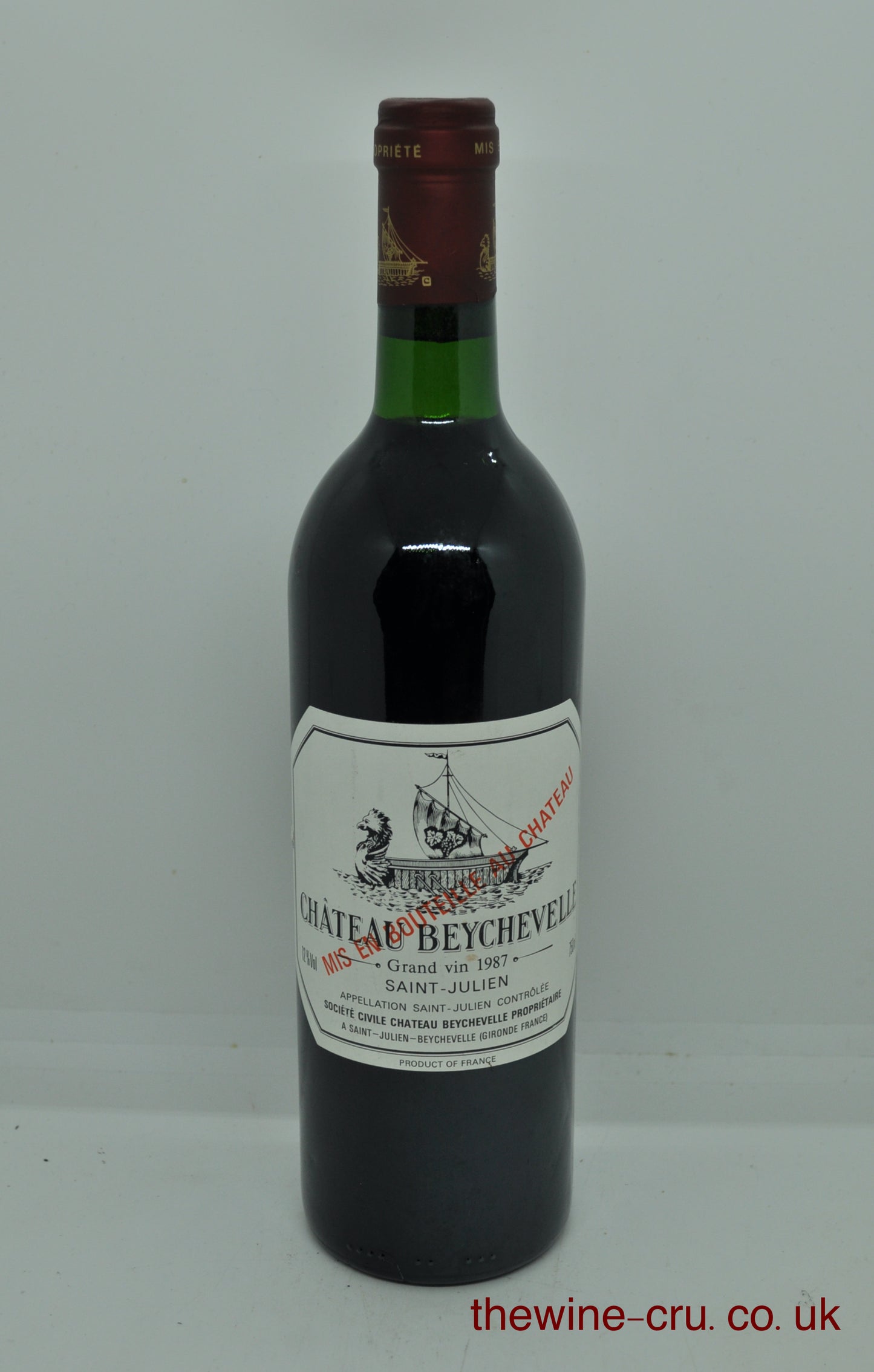 1987 vintage red wine fro Saint Julien. The bottle is in good condition with the wine level being base of neck. Immediate delivery. Free local delivery. Gift wrapping available.