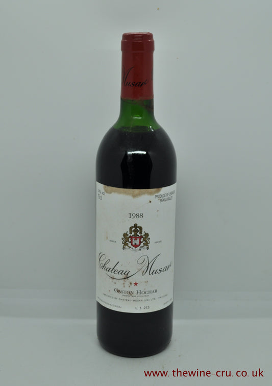 1988 vintage red wine. The bottle is in general good condition. Some staining on the label and the wine level is top shoulder. Immediate delivery. free local delivery. Gift wrapping available