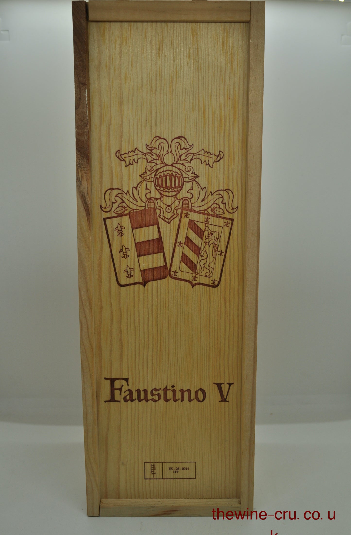 Faustino V Reserva 2006 magnum branded wooden box.