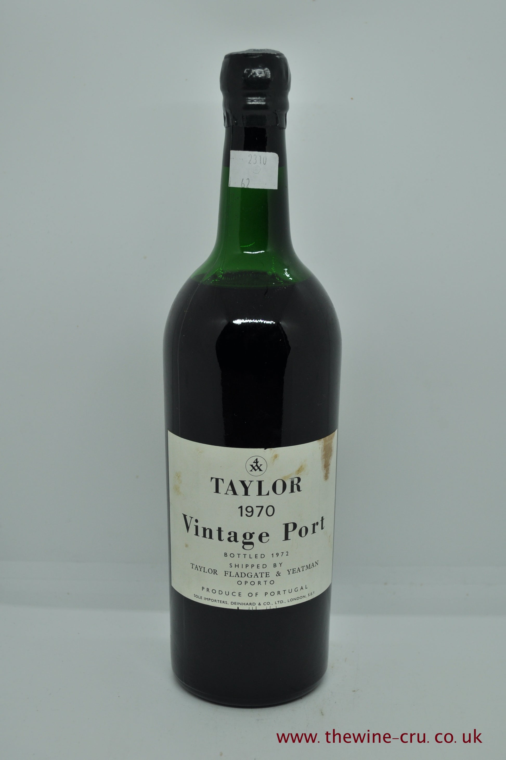 1970 vintage port wine. The bottle is in good general condition. The wine level is high shoulder. Immediate delivery. Free local delivery. Gift wrapping available.