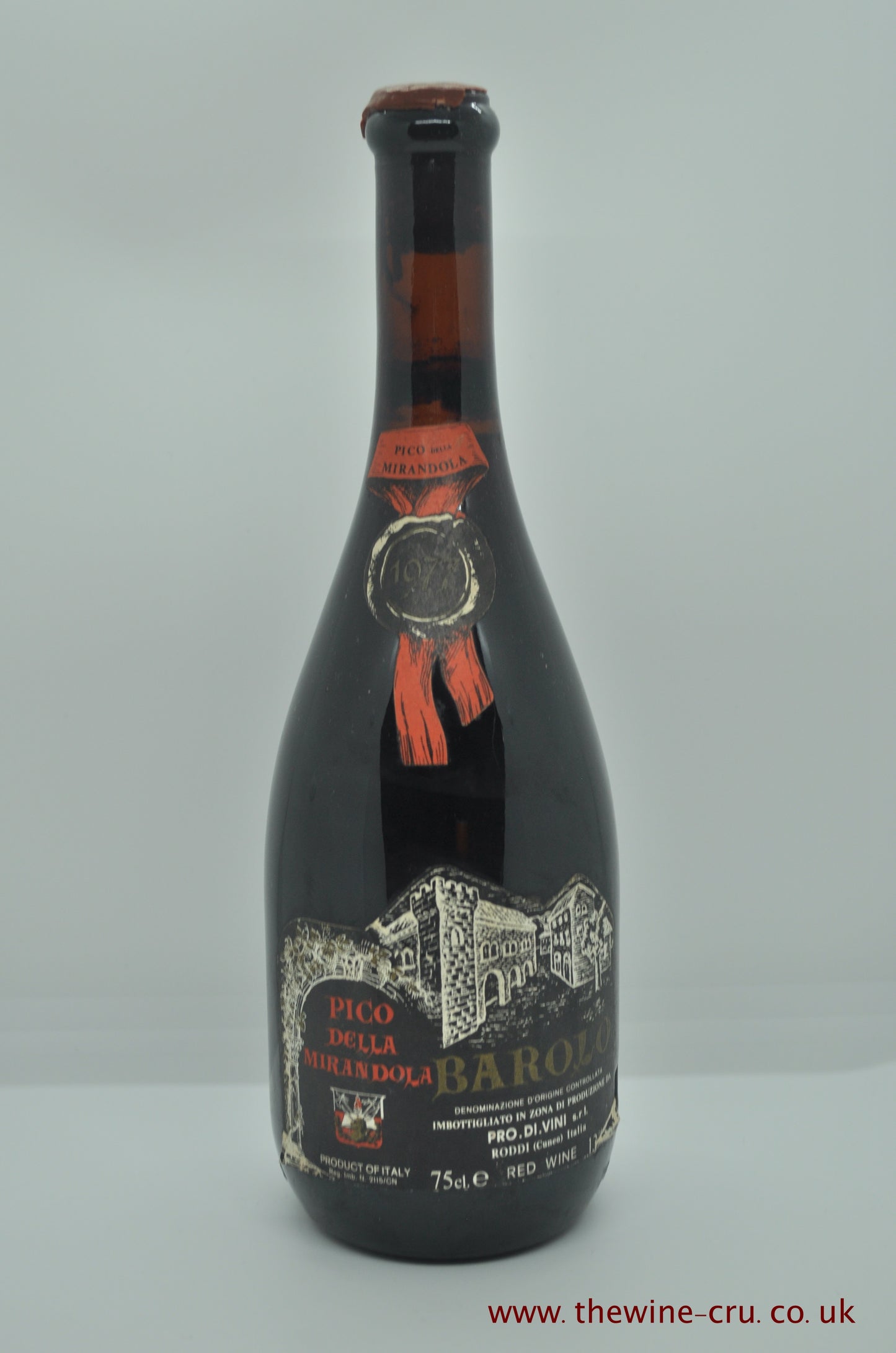 1977 vintage red wine. Pico Della Mirandola Barolo 1977. Italy. Immediate delivery UK. Free local delivery.