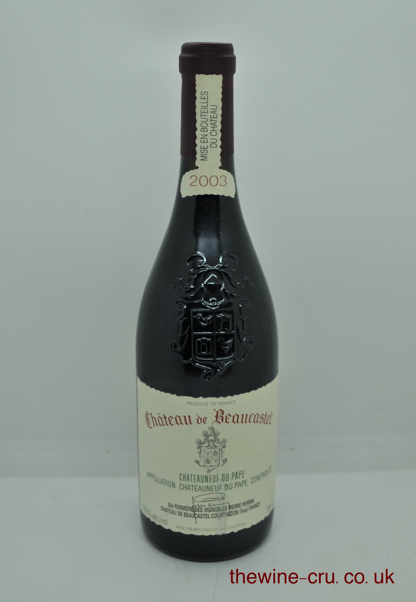2003 vintage red wine from the Rhone valley. The bottle is in good condition. Immediate delivery. Free local delivery. Gift wrapping available.