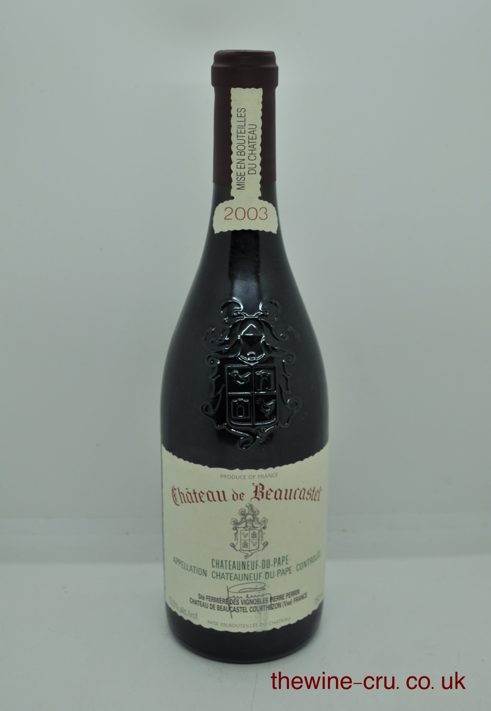 2003 vintage red wine from the Rhone valley. The bottle is in good condition. Immediate delivery. Free local delivery. Gift wrapping available.