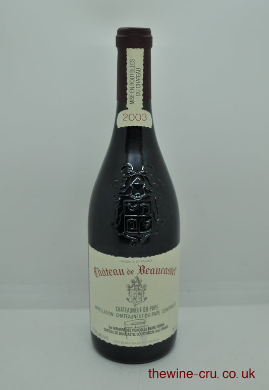 2003 vintage red wine from the Rhone valley. The bottle is in good condition. Immediate delivery. Free local delivery. Gift wrapping available.