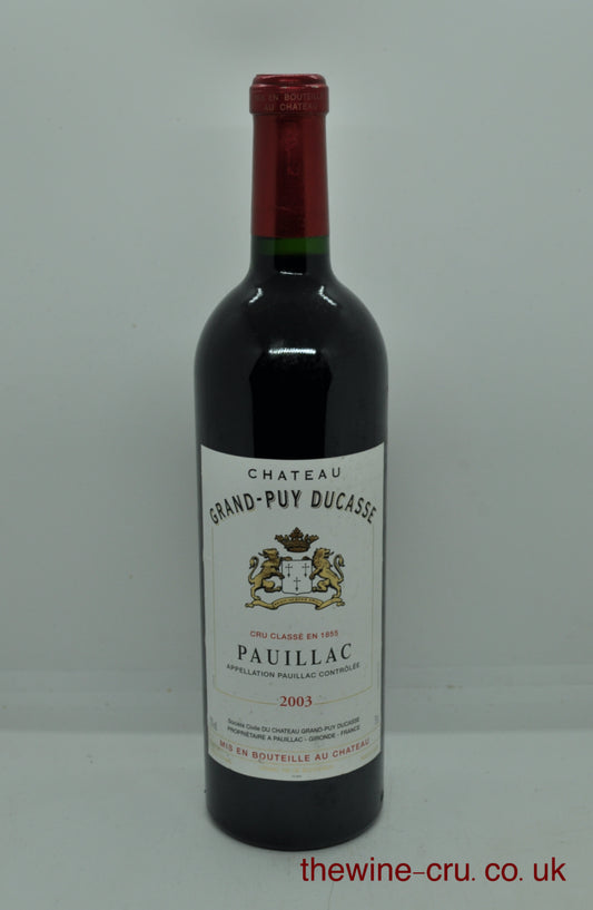 2003 vintage red wine from Pauillac, Bordeaux. The bottle is in good condition. Immediate delivery. Free local delivery. Gift wrapping available.