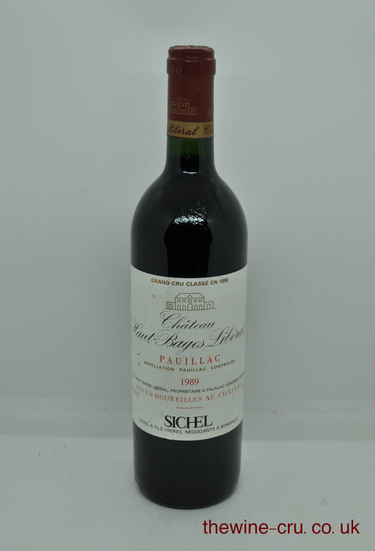 1989 vintage red wine from Bordeaux. The bottle is in good condition. Immediate delivery. Free local delivery. Gift wrapping available.