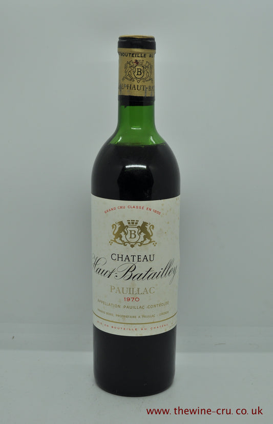a bottle of 1970 vintage red wine. Chateau Haut Batailley 1979. france, Bordeaux. The bottle is in good condition with the wine level being top shoulder. Immediate delivery. Free local delivery. Gift wrapping available.