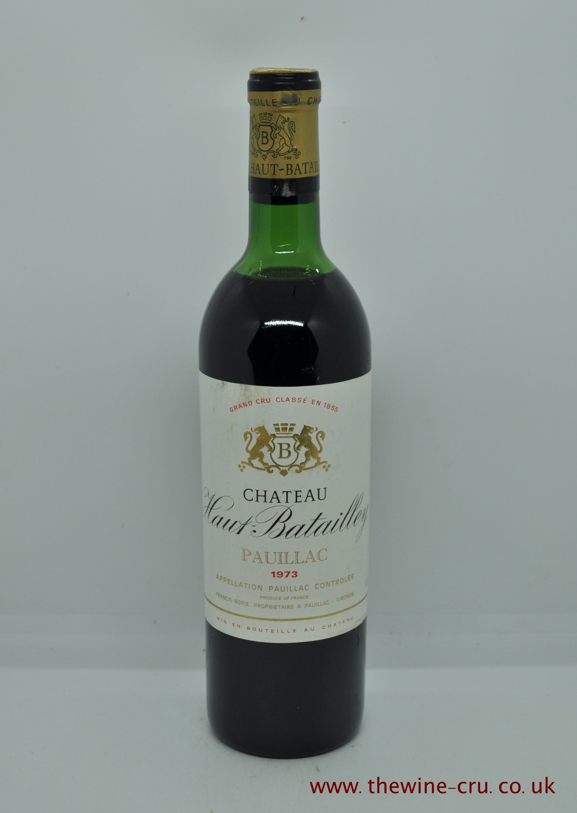 1973 vintage red wine. The bottle is in general good condition with the wine level at top shoulder. Immediate delivery. free local delivery. Gift wrapping available.