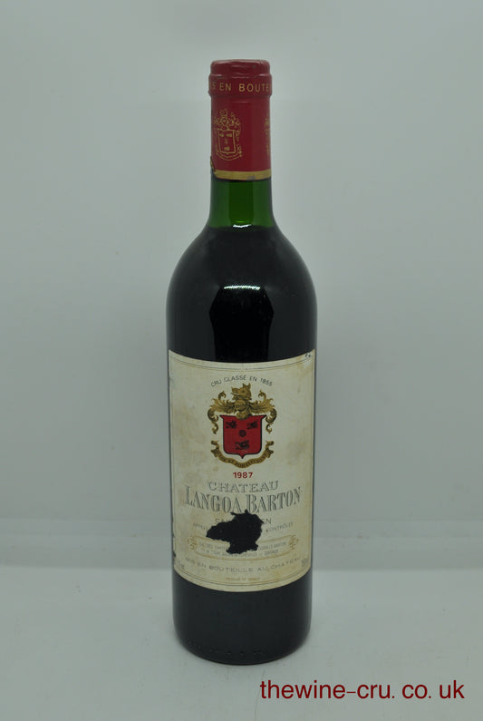 1987 vintage red wine from Saint Julien Bordeaux. The bottle is in good general condition with the wine level very top shoulder. There is a piece of label missing, but all the important details are visible. Immediate delivery. Free local delivery. Gift wrapping available.
