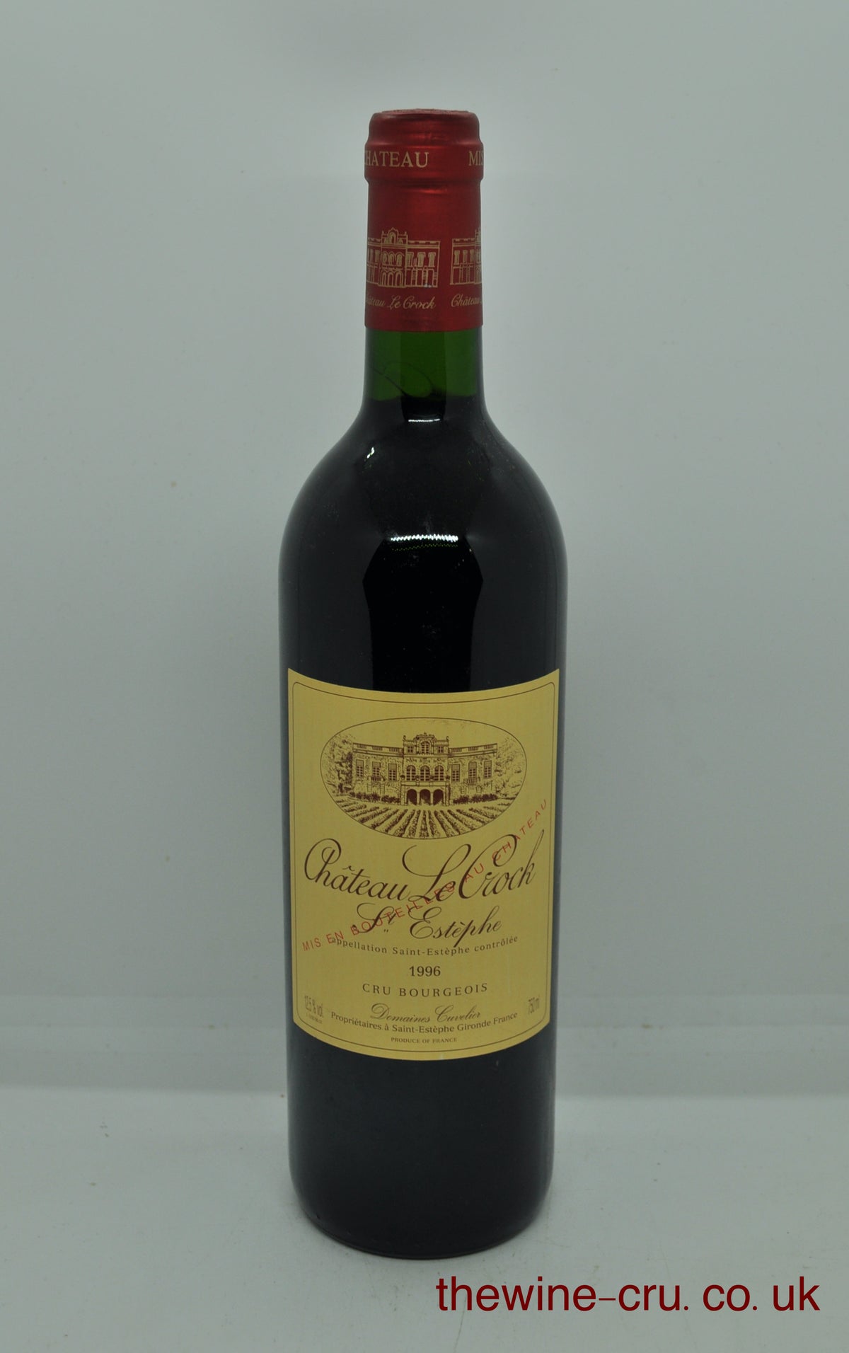 1996 vintage red wine from Saint Estephe, Bordeaux. The bottle is in excellent condition. Immediate delivery. Free local delivery. Gift wrapping available.