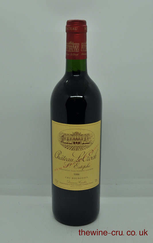1996 vintage red wine from Saint Estephe, Bordeaux. The bottle is in excellent condition. Immediate delivery. Free local delivery. Gift wrapping available.