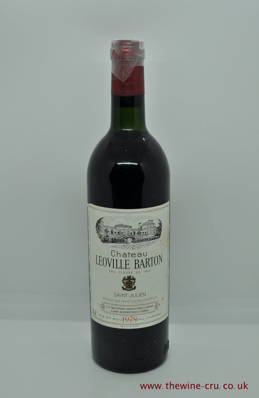 1979 vintage red wine. Chateau Leoville Barton, France, Bordeaux. The bootle is in good condition. A little capsule damage on one side. Immediate delivery. Free local delivery. Gift wrapping available.