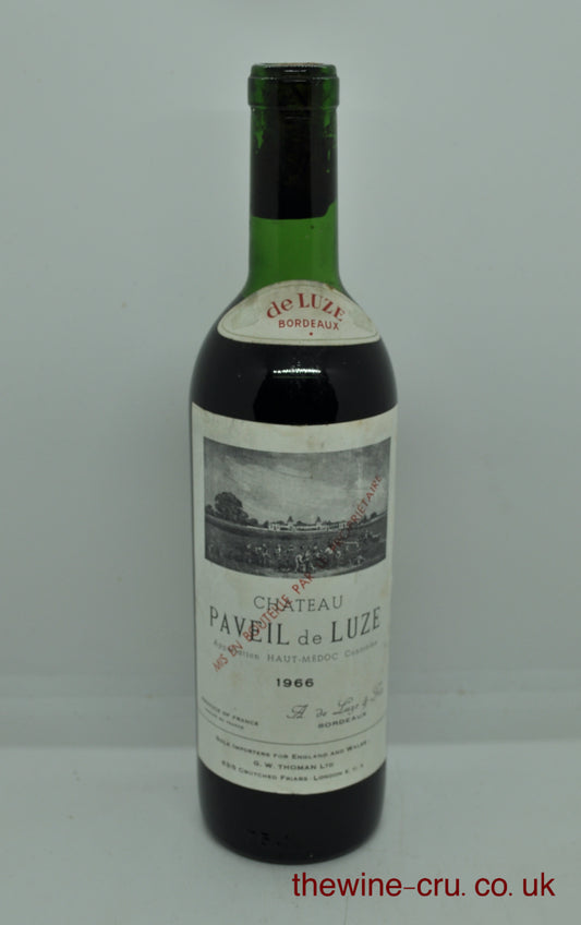 1966 vintage red wine. The bottle has no capsule, but the cork is sound and no sign of seepage. The level is top shoulder. Immediate delivery. Free local delivery. Gift wrapping available.