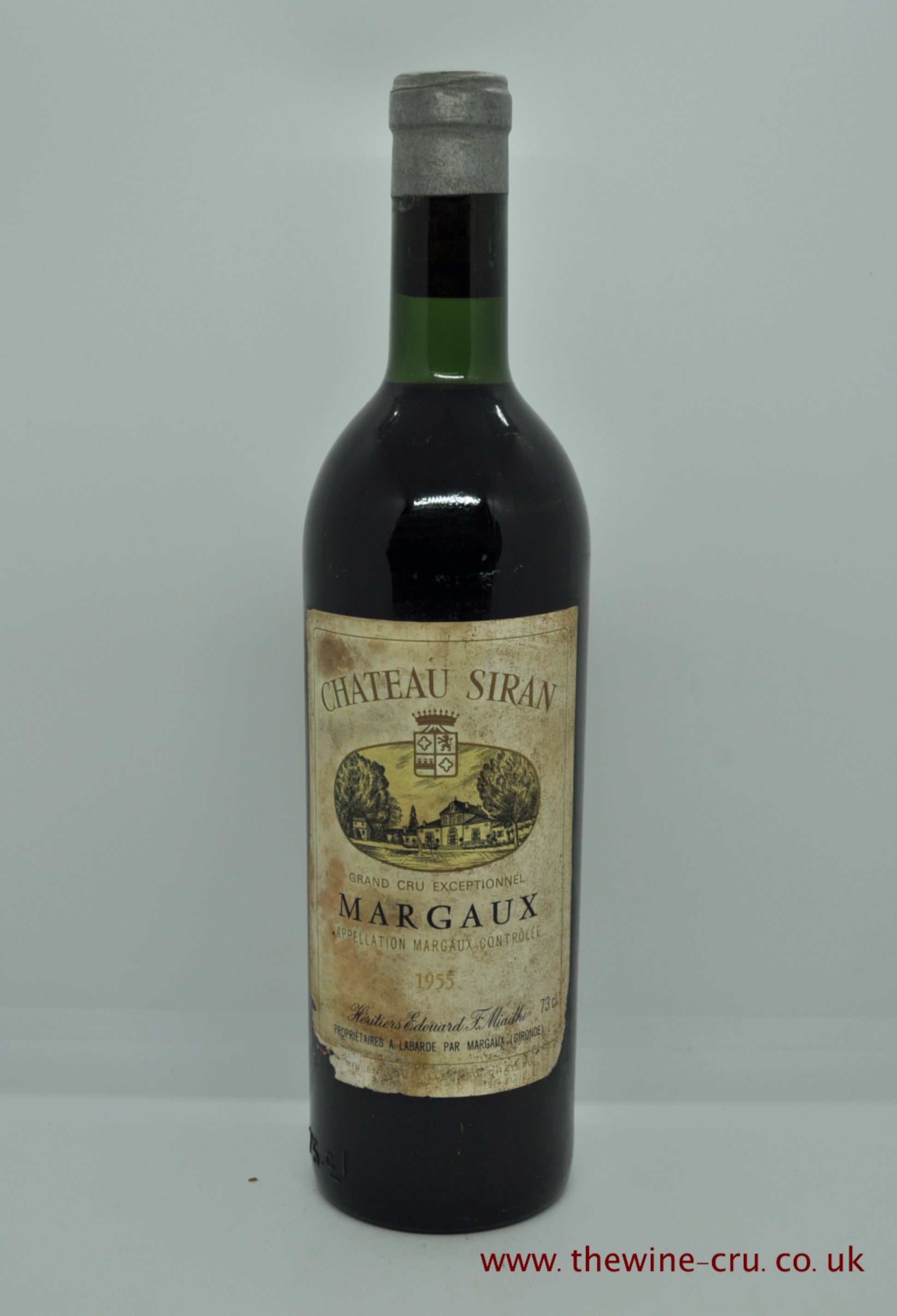 1955 vintage red wine. The bottle is in good condition. The label is a little bin souled. Immediate delivery. Free local delivery. Gift wrapping available.