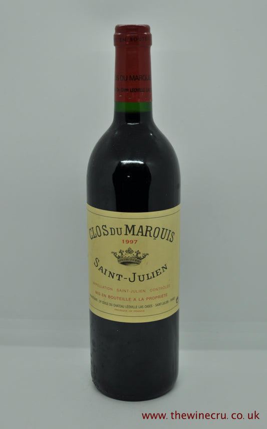 1997 vintage red wine. Clos Du Marquis 1997. The  bottle is in good condition. Immediate delivery. Free local delivery. Gift wrapping available.