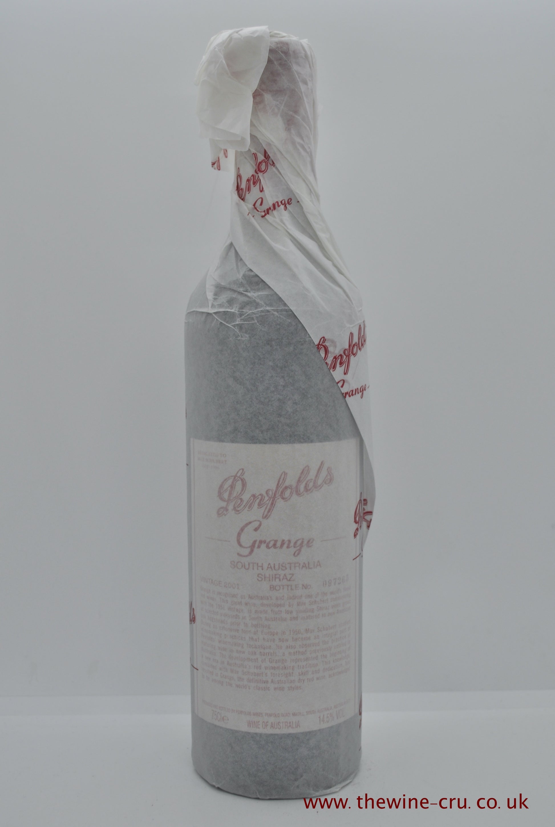 2001 vintage red wine from Australia. The bottle is in good condition. Immediate delivery. Free local delivery. Gift wrapping available.