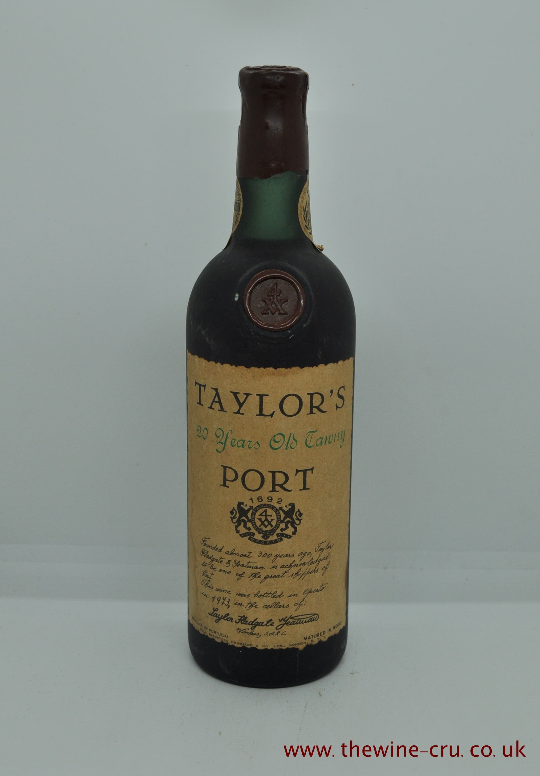 20 year old Tawny Port bottled in 1973. The bottle is in general good condition. Immediate delivery. Free local delivery. Gift wrapping available.