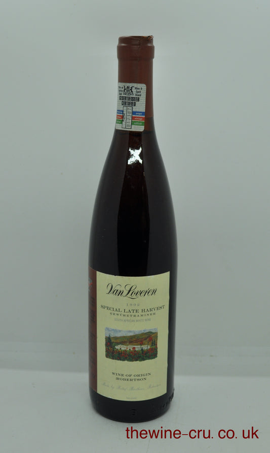 1992 vintage sweet white wine from Robertson, South Africa. The bottle is in good condition. Immediate delivery. Free local delivery. Gift wrapping available.