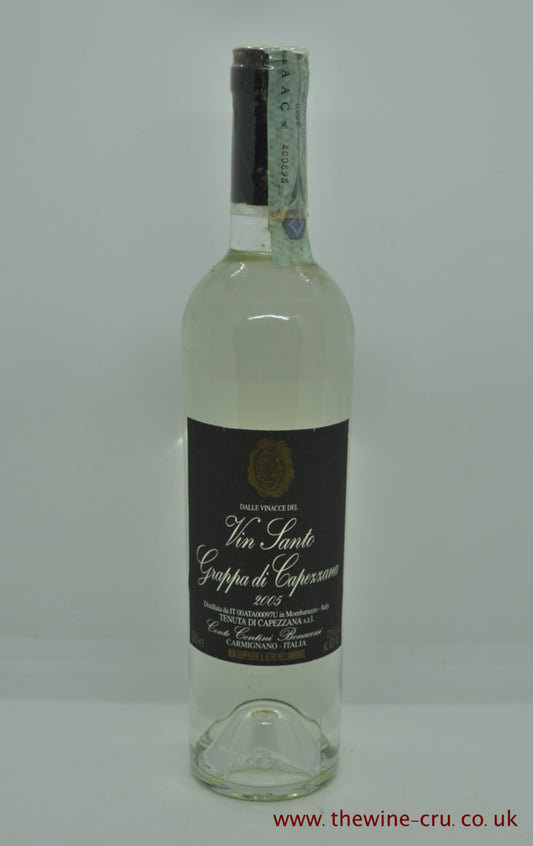 2005 vintage Eau Di Vie. Vin anto Grappa di Capezzana, Italy. The bottle is in good condition. Immediate delivery Free local delivery. Gift wrapping available.