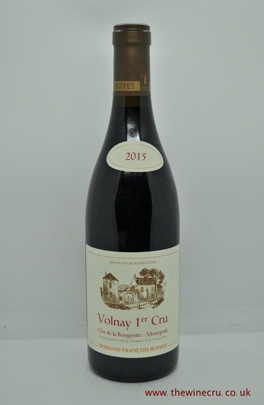 2015 vintage red wine. Volnay Clos De La Rougeotte Domaine Francois Buffet. Burgundy,  France. The bottle is in excellent condition. Immediate delivery. Free local delivery. Gift wrapping available.