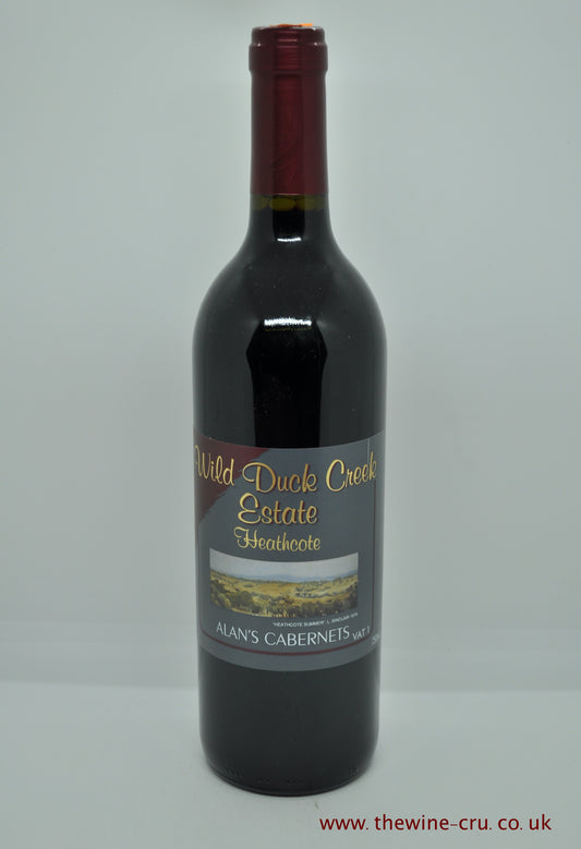 2005 vintage red wine. Wild Duc Creek Estate, Alan's Cabernets, Heathcote Australia. The bottle is n excellent condition. Immediate delivery. Free local delivery. Gift wrapping available.